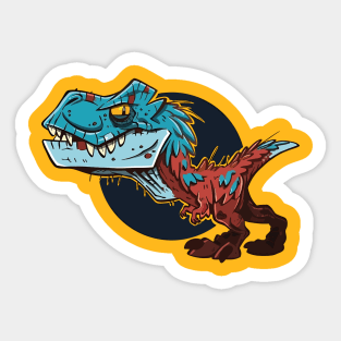 Blue and Red Fury Dino Sticker